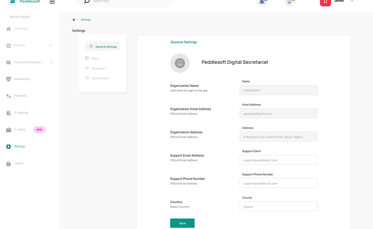 Admin Setting Page
